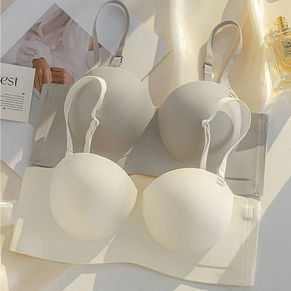 2 pc/Set Wire-free Seamless Demi Bra With Removable Straps